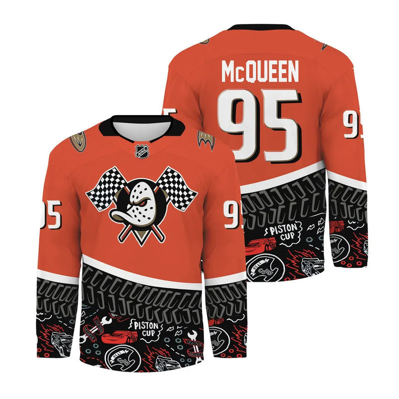 Anaheim Ducks X Lightning Mcqueen Special New Hockey Jersey
