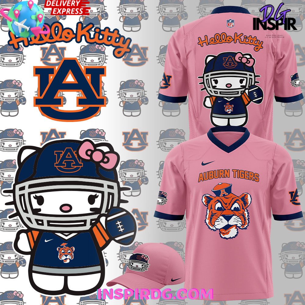 Auburn Tiger Football X Hello Kitty Pink Football Jersey