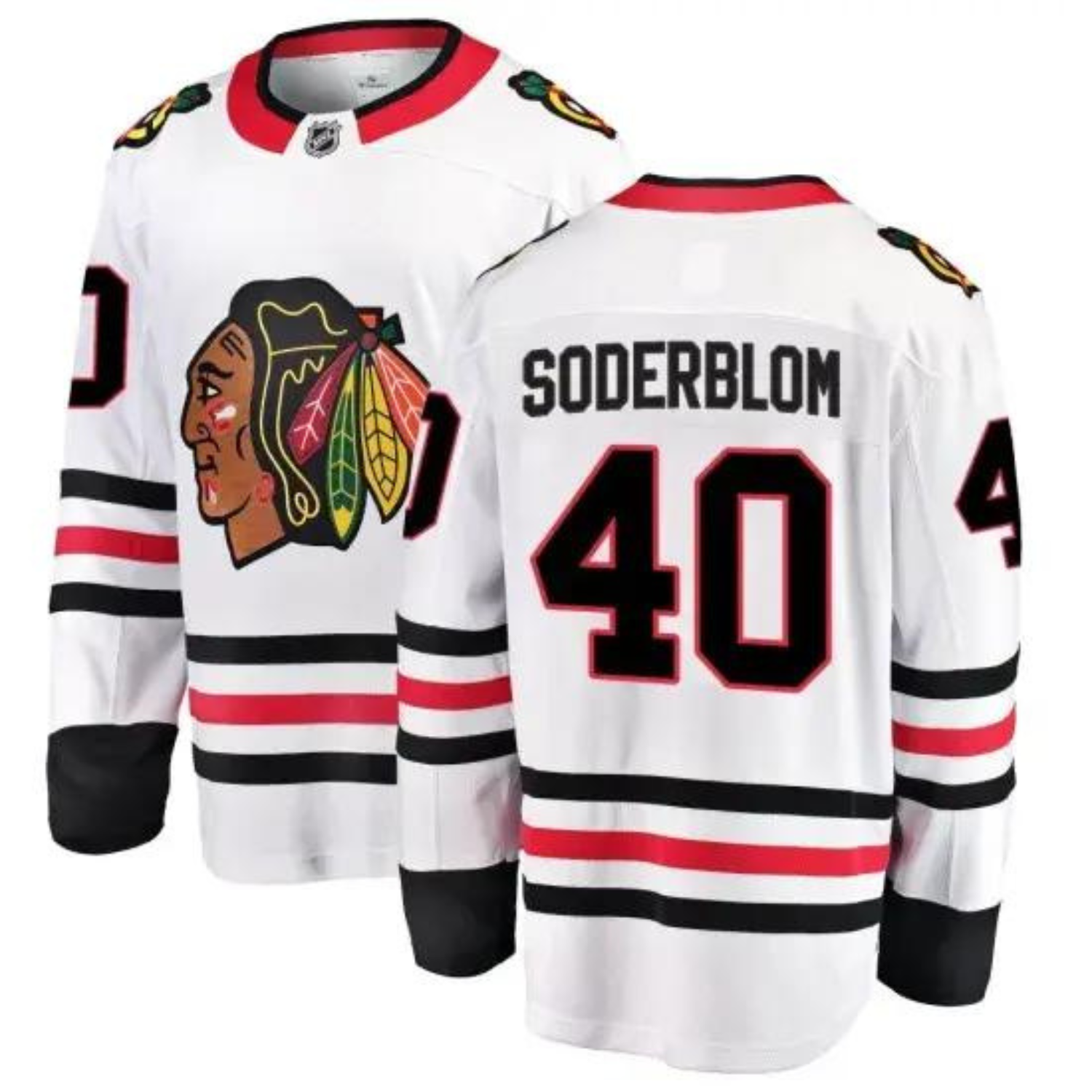 Arvid Soderblom Chicago Blackhawks 40 Jersey