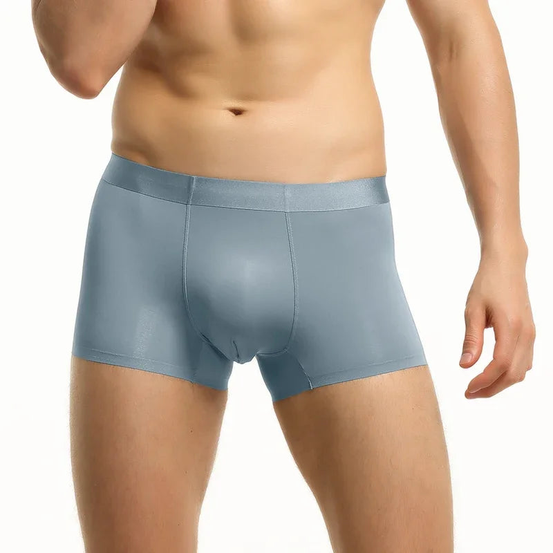 5PCSMen's underwear, men's ice silk seamless flat pants, comfortable and breathable, summer thin, sporty, four-corner, personali