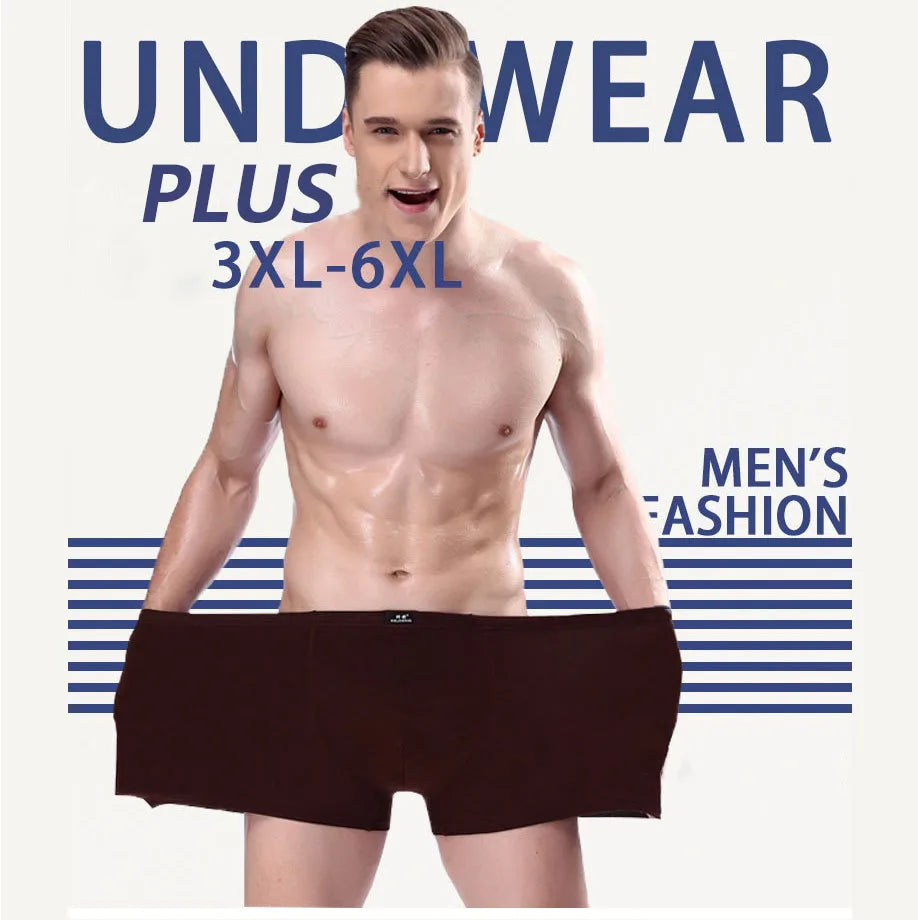 7Pcs/Men's Shorts Sexy Boxer Business Black Shorts Breathable Modal Soft Fabric Underwear Boxer Solid Color Shorts Plus Size 6XL