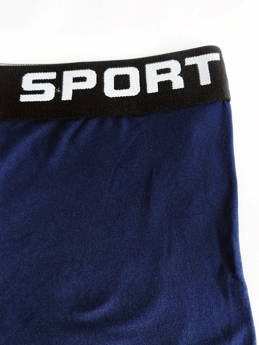 14-Piece Men's Polyester Mid-Waist Boxer Briefs Set (Sports Waistband, Multi-Size Options)-Men's Underwear