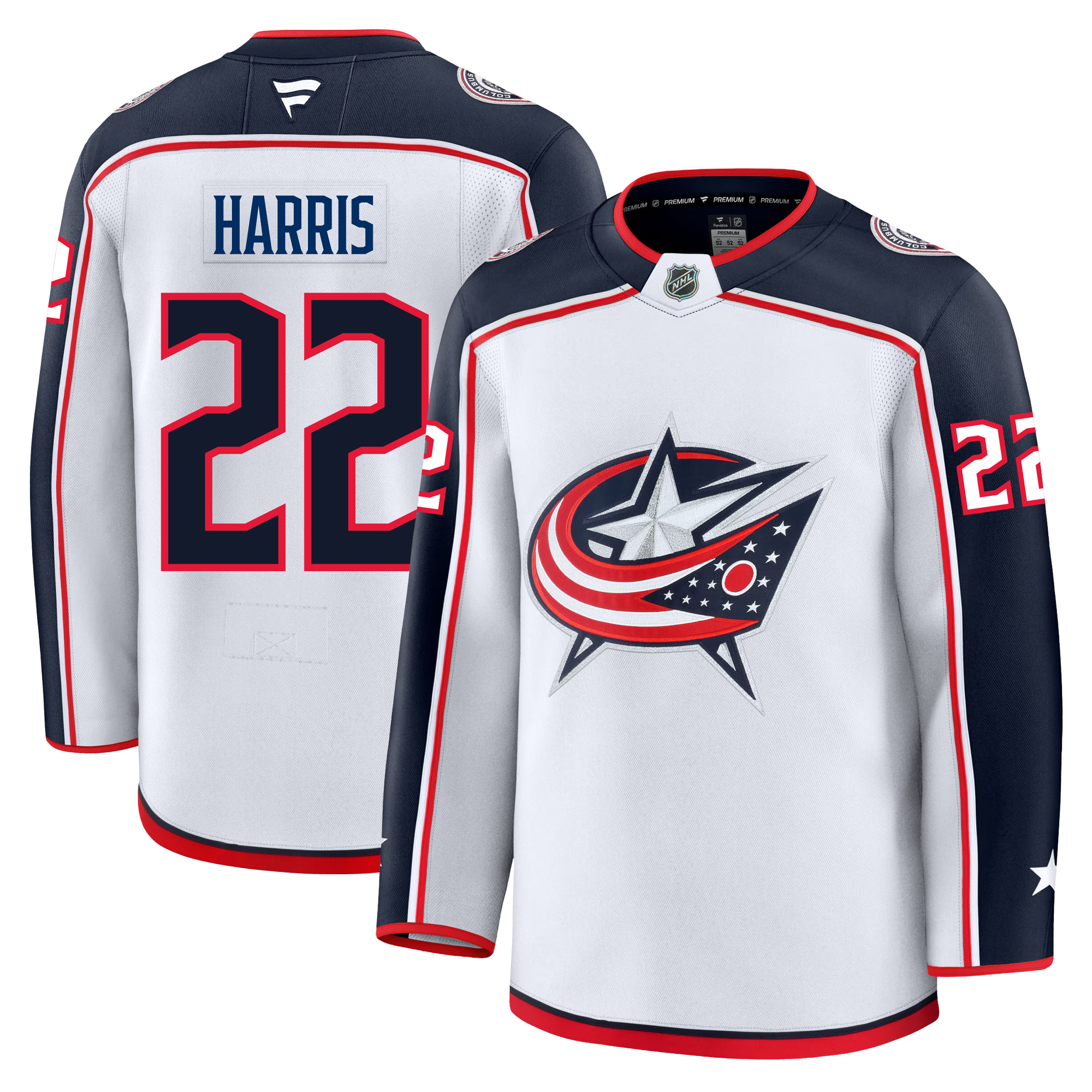 Jordan Harris Columbus Blue Jackets Fanatics Premium Away Jersey