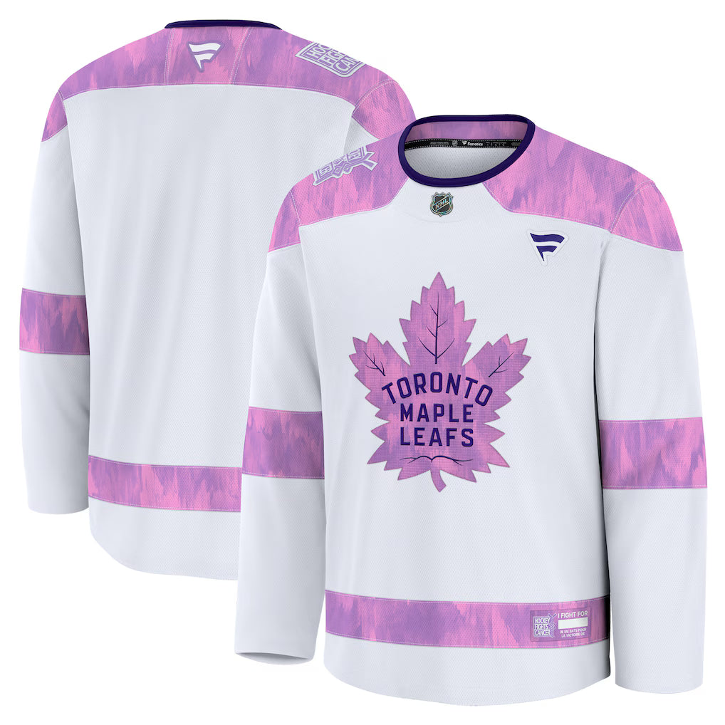 Toronto Maple Leafs 2026 Hockey Fights Cancer Practice Jersey - White