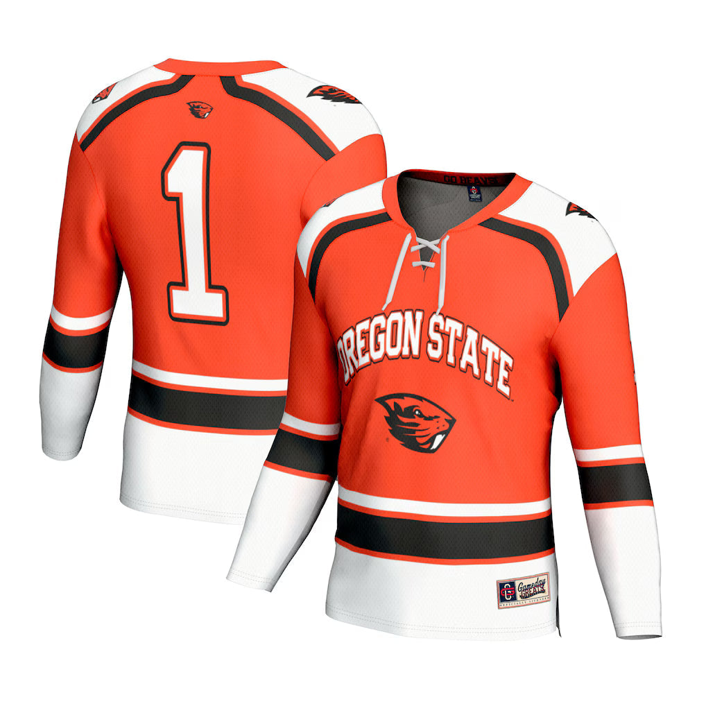 #1 Oregon State Beavers GameDay Greats Lightweight Hockey Fashion Jersey - Black